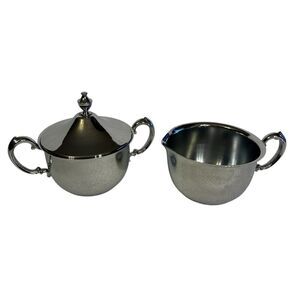 Danny Wilson Original Chrome Sugar With Lid And Creamer Set. Made In USA